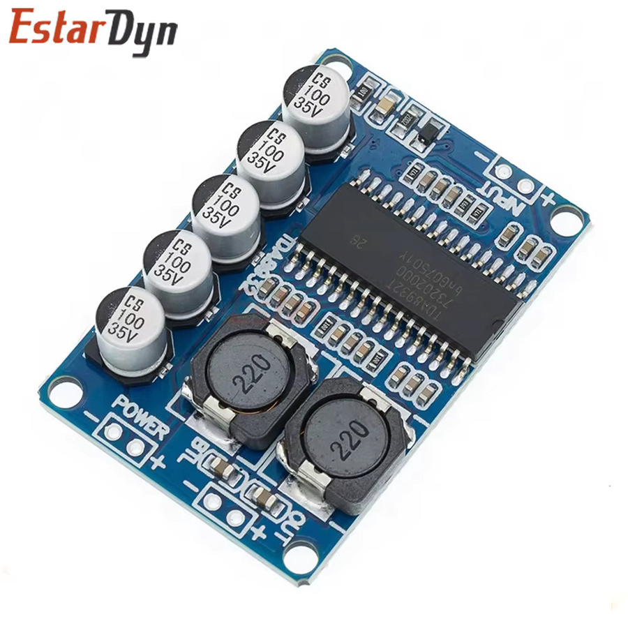 Estardyn TDA8932 Mono-Verstärkerplatinenmodul, 35 W digitaler Klasse-D-Verstärker für DIY-Lautsprecher und Subwoofer, Blau - Bild 2