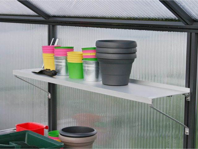 KGT Universal-Aluminium-Hängeregal für Gewächshäuser, Farbe: Silber, Breite: 100 cm, Tiefe: 25 cm - Bild 1