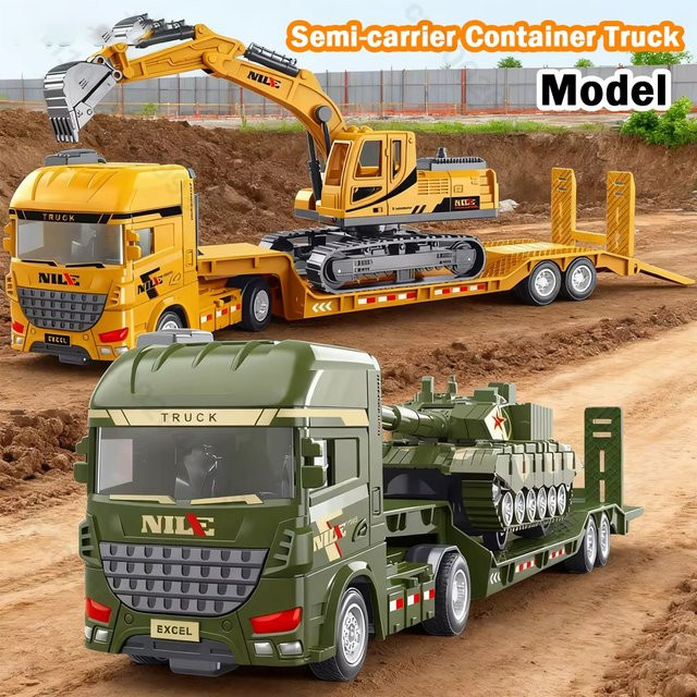 CONUSEA Semi-Träger-Container-LKW, Druckguss, Trägheitsantrieb, Metall - Bild 1