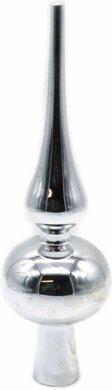 Buri Weihnachtsbaumspitze aus Glas in Silber und Grau mit Sternen und Haken - Bild 1