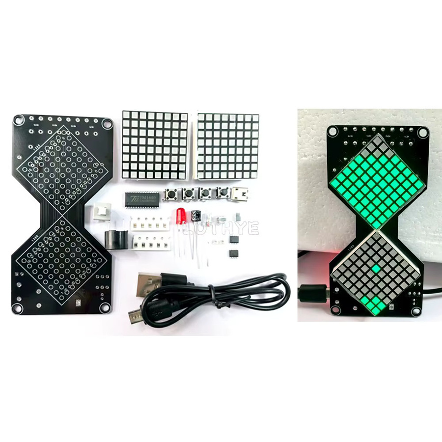 LOTHYE DIY Elektronik-Bausatz Schwerkraftsensor-Timer LED-Punktmatrix, Elektronische Sanduhr, Micro-USB - Bild 3