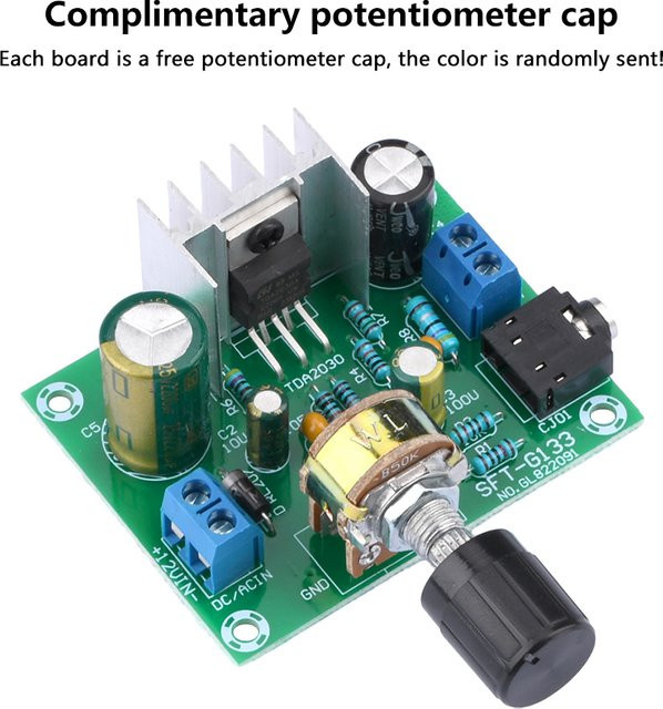 diymore TDA2030A Leistungsverstärkerplatine High-Fidelity Mono Digitales Audiomodul 15 W 12 V in Blau oder Grün - Bild 1