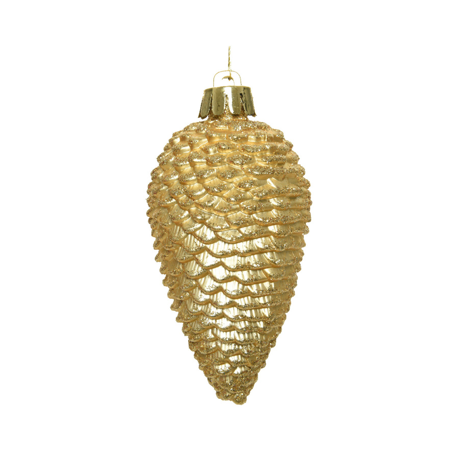 Decoris Christbaumschmuck Zapfen in Gold, 6 Stück, Höhe: 4,5 cm, Breite: 8 cm - Bild 2