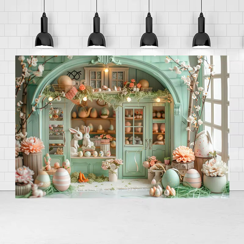 VIKAMA Wandteppich Osterhase Cottage-Dekor, mehrfarbiger Wandbehang im Landhausstil für Ostern und Kinderzimmer - Bild 2