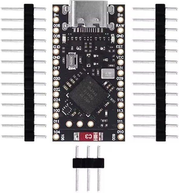 Nett!Nano V2.0 Pro Micro Entwicklungsmodul Bluetooth nRF52840 Board mit USB-C und integriertem Lademanagement, Schwarz - Bild 1