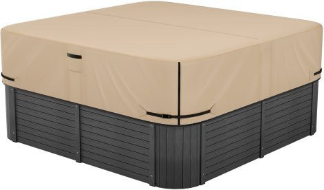 VEVOR Outdoor Hot Tub Cover, quadratische Spa Abdeckung aus wetterfestem 600D Oxford Stoff, wasserdicht und reißfest, Farbe: Braun, B/T/H: 228,5 x 228,5 x 50,8 cm - Bild 1