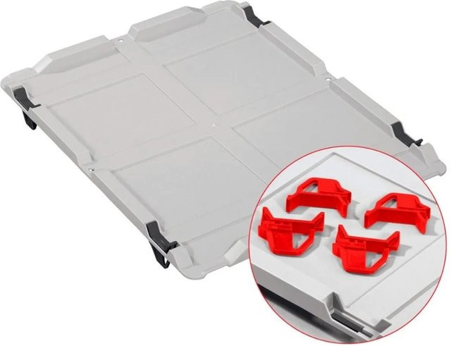 PROREGAL SuperSparSet 5x Eurobox NextGen Grip mit Auflagedeckel und roten Schiebeschnappverschlüssen, Grau, H x B x T: 17 x 40 x 60 cm - Bild 1