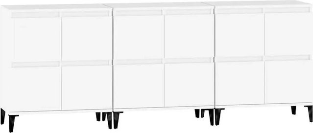 3er Set vidaXL Sideboards in Weiß aus Holzwerkstoff und Metall, B/T/H: 60 x 35 x 70 cm - Bild 1