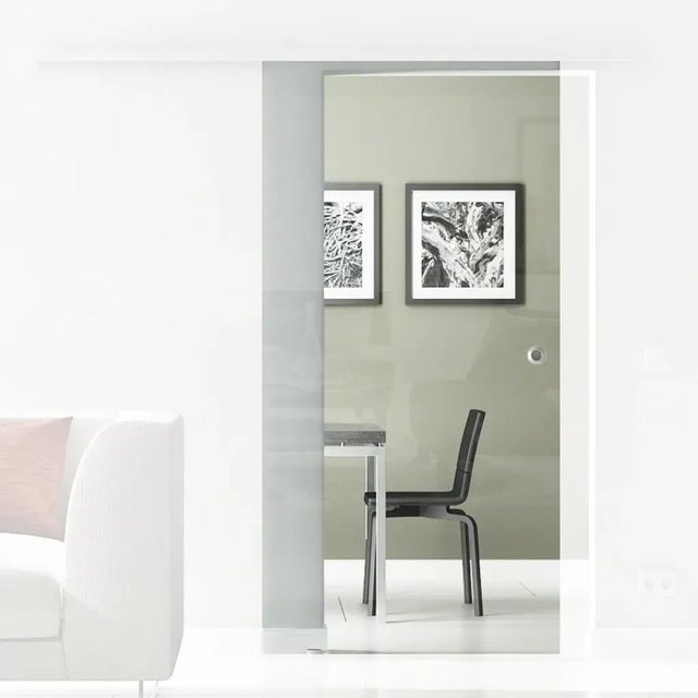 Levidor Glasschiebetür modern in Transparent mit Griffmuschel, B/H: 102,5 x 205 cm - Bild 1