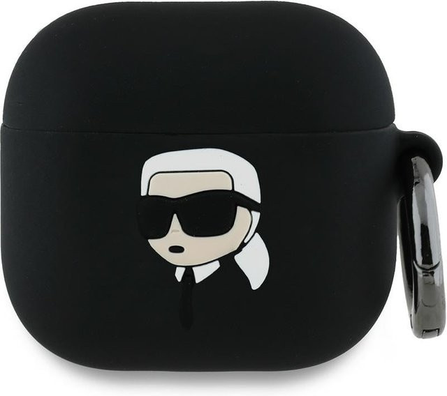 Karl Lagerfeld 3D Karl's Head Schutzhülle für Apple AirPods 4, Schwarz - Bild 1