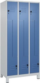 C+P Z-Spind Classic PLUS mit 6 Fächern, Füße, Sicherheits-Drehriegel, Grau/Blau, H x B x T: 195 x 90 x 50 cm - Bild 1