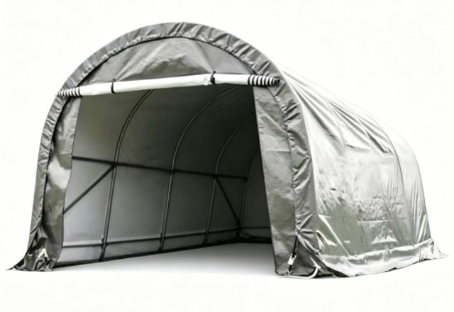 Folien Autogarage in Grau, B/H/T: 360 x 240 x 610 cm - Bild 1