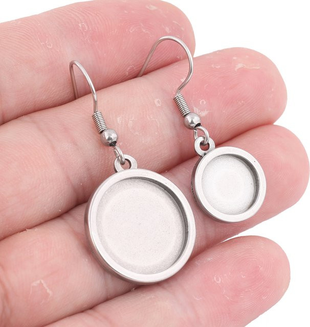 onwear Ohrring-Basisfassung Rohlinge, Edelstahl, 10 mm, 16 mm - Bild 1