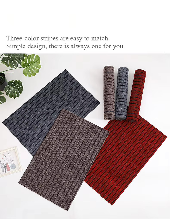 Selbstklebende Küchentürmatte mit Streifenmuster in Braun als rutschfeste Bodenmatte zur Raumdekoration - Bild 3