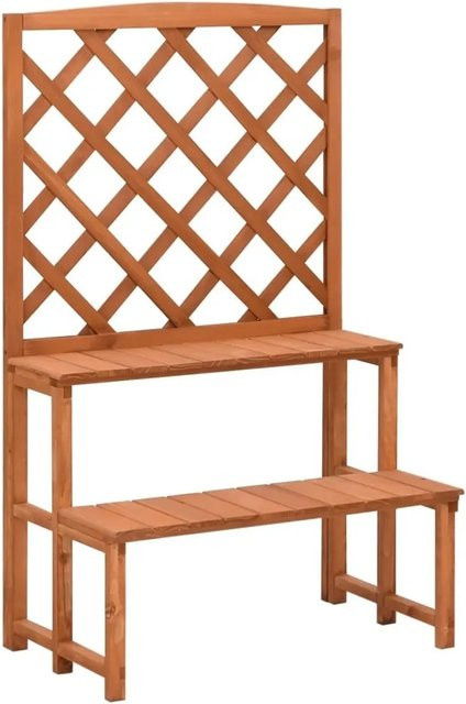 vidaXL Blumentreppe mit Rankgitter aus Massivholz Tanne in Braun, B: 70 cm, T: 42 cm, H: 115 cm - Bild 1
