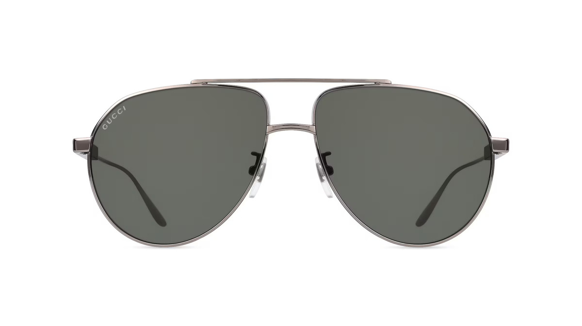 Gucci GG1311S Sonnenbrille Pilot, Vollrand, Metall, Unisex, Grau - Bild 1