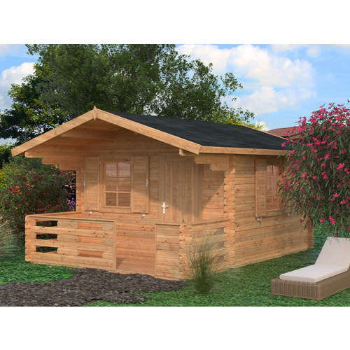 Blockbohlenhaus PALMAKO Emma aus Holz in Braun, B/H/T: 394 x 257 x 330 cm - Bild 2
