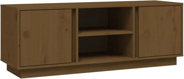 vidaXL TV-Schrank aus massivem Kiefernholz in Honigbraun mit rustikaler Optik, B/T/H: 110 x 35 x 40,5 cm - Bild 1