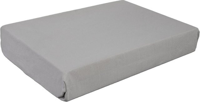 Boxspring Spannbetttuch aus Baumwolle in Silber/Grau, B/L: 180 x 200 cm - Bild 1