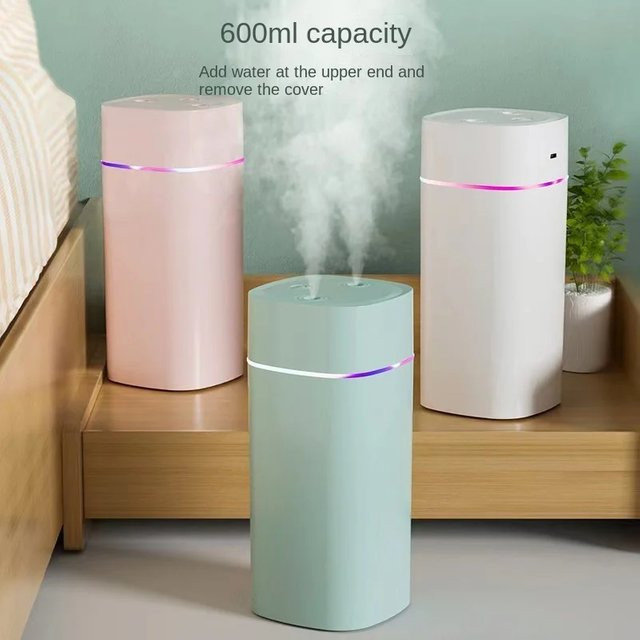 ANENG USB-Luftbefeuchter mit zwei Düsen und Ultrasonic Mist in Weiß - Bild 1