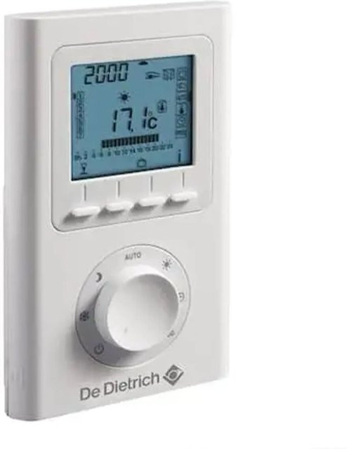 De Dietrich Raumthermostat AD 337 mit Drahtanschluss und programmierbarem Trockenkontakt in Weiß - Bild 1
