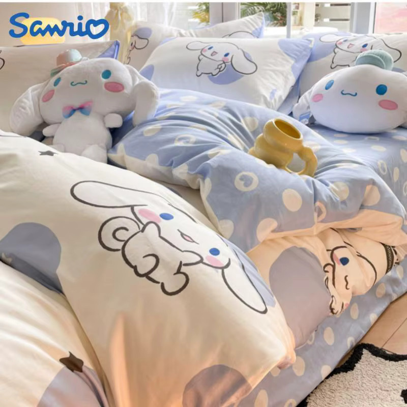 Sanrio Meine Melodie Bettwäsche-Set aus reiner Baumwolle mit Cartoon-Design, 4-teilig, Mehrfarbig, B/T/H: 100 x 200 cm - Bild 1