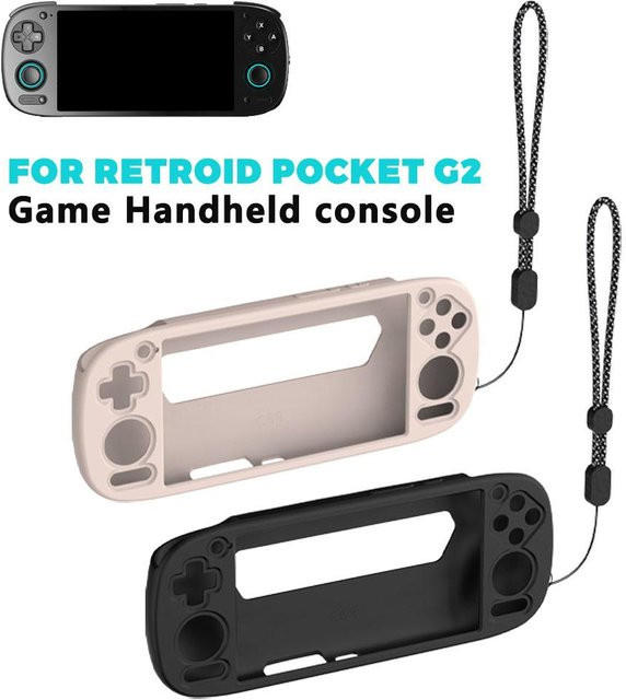 Retroid Pocket G2 Silikon-Schutzhülle in Grau mit Anti-Drop-Motiv und Anti-Rutsch-Griff - Bild 1