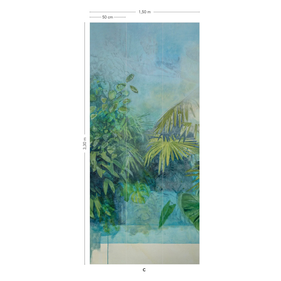 Isidore Leroy Mural Exploration Wandtattoo Panel C in Grün, Blau und Multicolour mit floralem Design - Bild 1