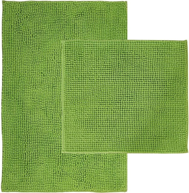 NYVI Badematten Set Chenille 2-teilig Grün, B/T/H: 45 x 50 cm und 50 x 80 cm - Bild 1