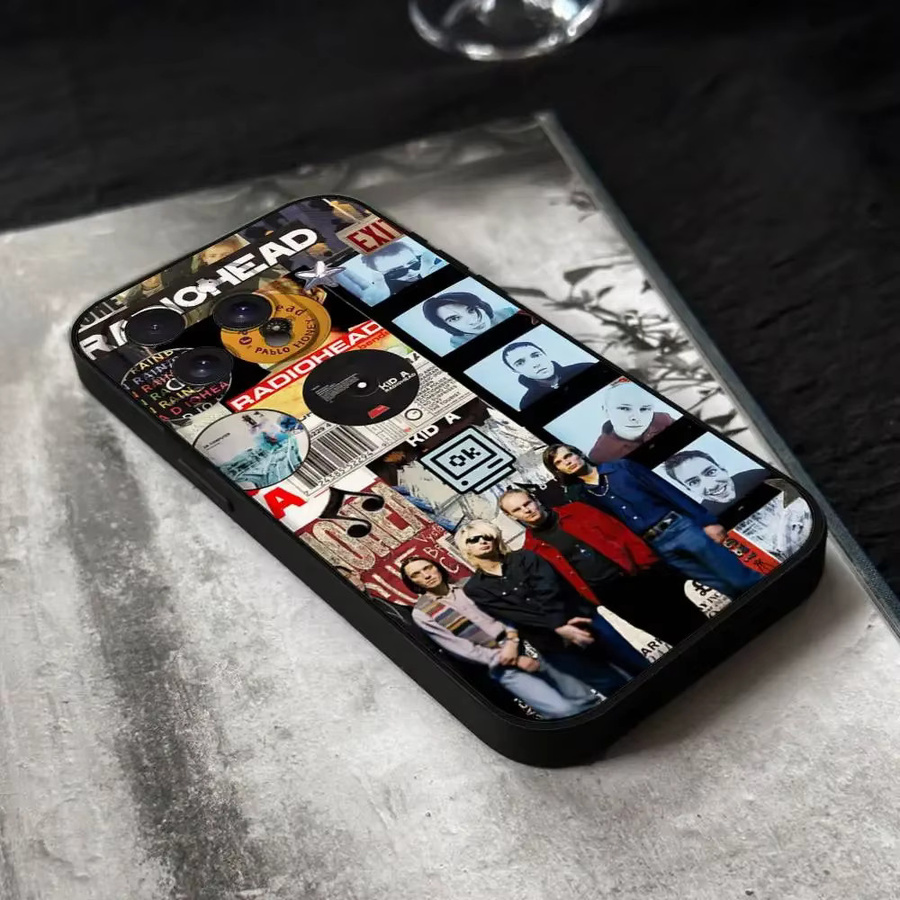Rock R-Radiohead Handyhülle aus schwarzem Silikon für iPhone 11 bis iPhone 17 Modelle - Bild 5