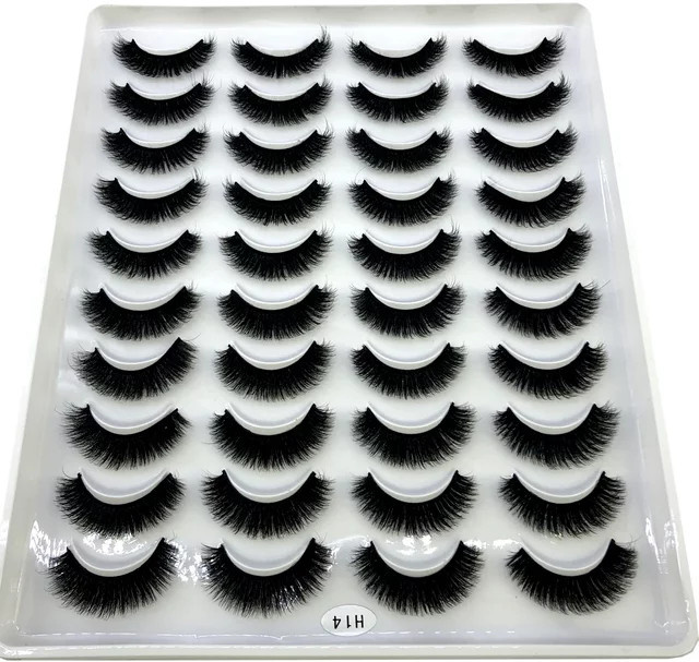HBZGTLAD 3D-Nerzwimpern, Black, Unisex, 20 Paar - Bild 1