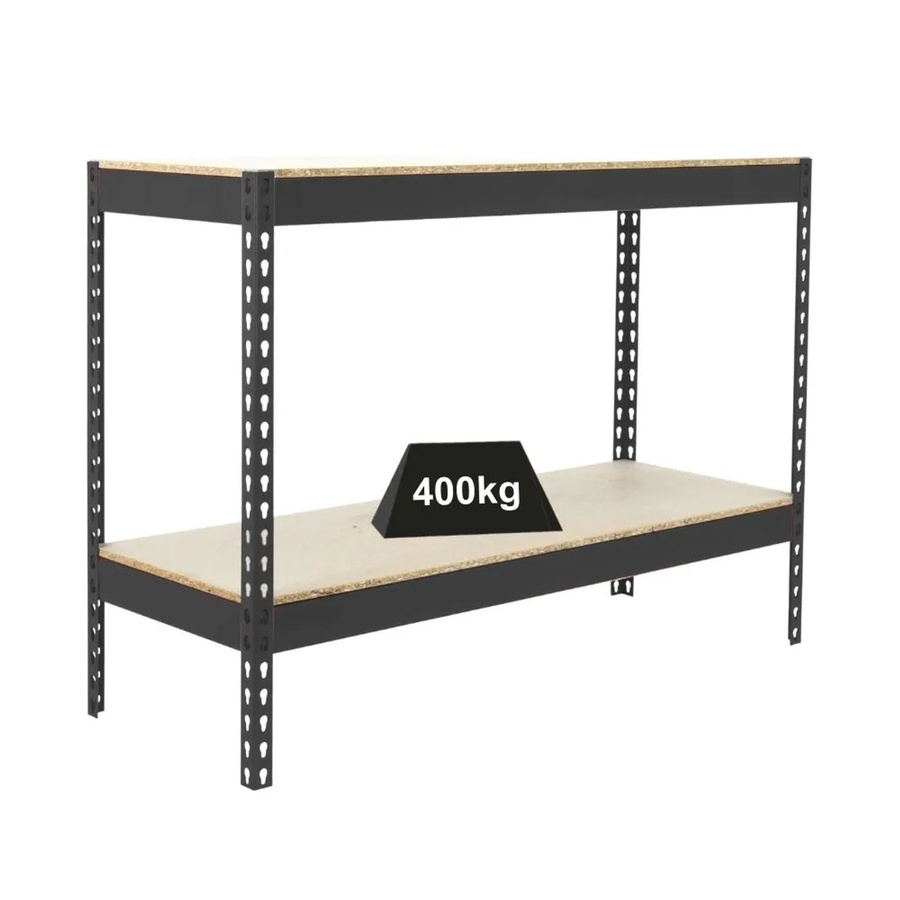 PROREGAL Schwerlastregal Mini Wood Yeti Two in Anthrazit, H x B x T: 90 x 150 x 60 cm, Fachlast 400 kg - Bild 2