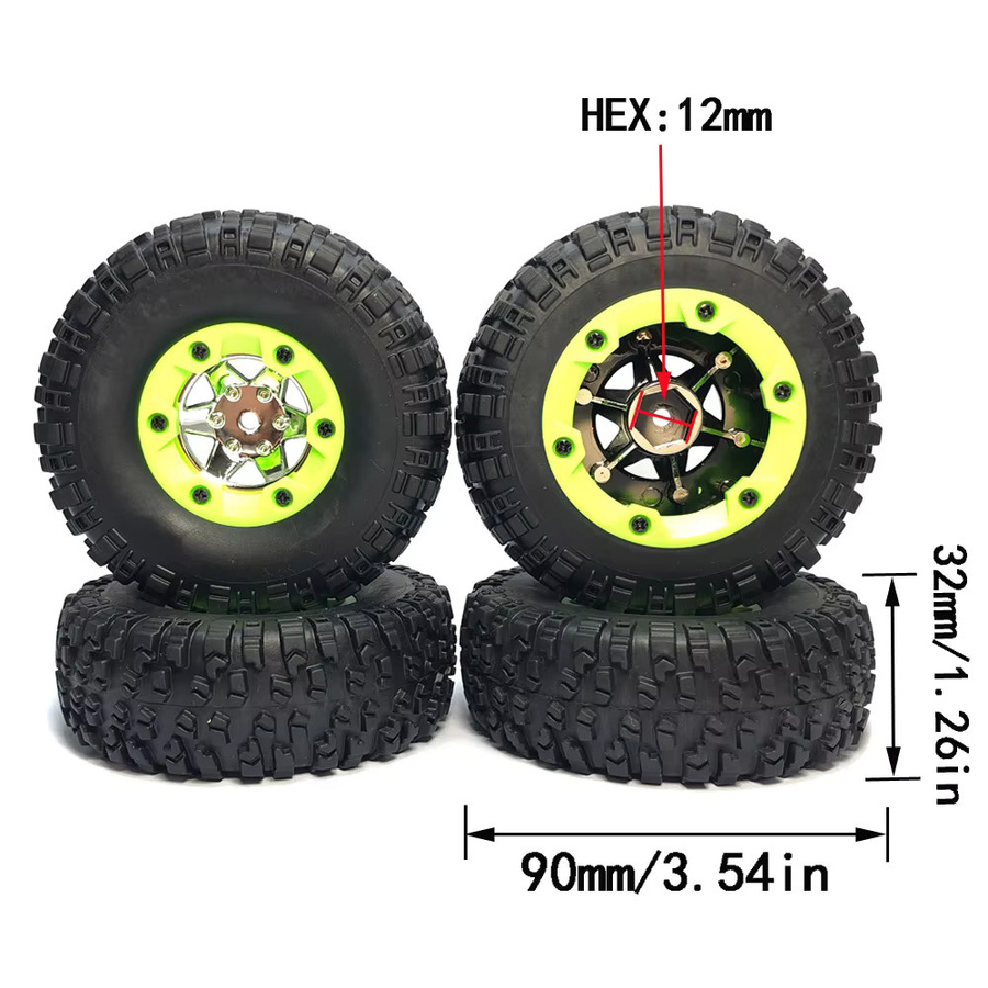 Wltoys RC Autoräder Reifen, Gummi, Schwarz, Zubehör - Bild 2