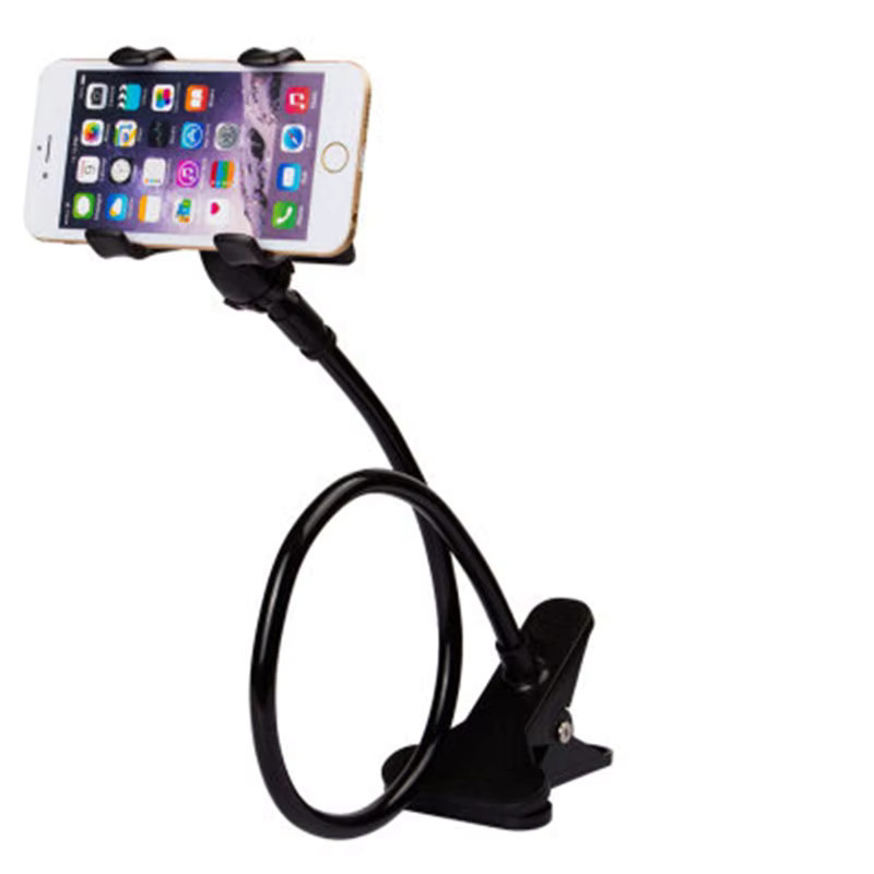 Universelle flexible Handyhalterung als tragbarer Clip-Ständer für Smartphone im Bett oder auf dem Schreibtisch in Pink oder Schwarz - Bild 4