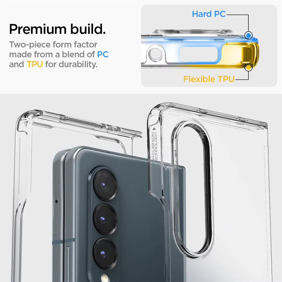 Spigen Ultra Hybrid Pro MagFit Schutzhülle für Samsung Galaxy Z Fold 7, Z Fold 6 und Z Fold 5, Transparent, Stoßfest - Bild 3