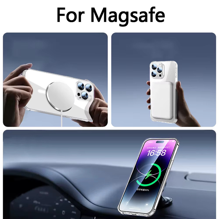 Transparente MagSafe Magnet-Schutzhülle aus Acryl und Silikon für Apple iPhone 11 bis iPhone 16 Pro Max - Bild 5