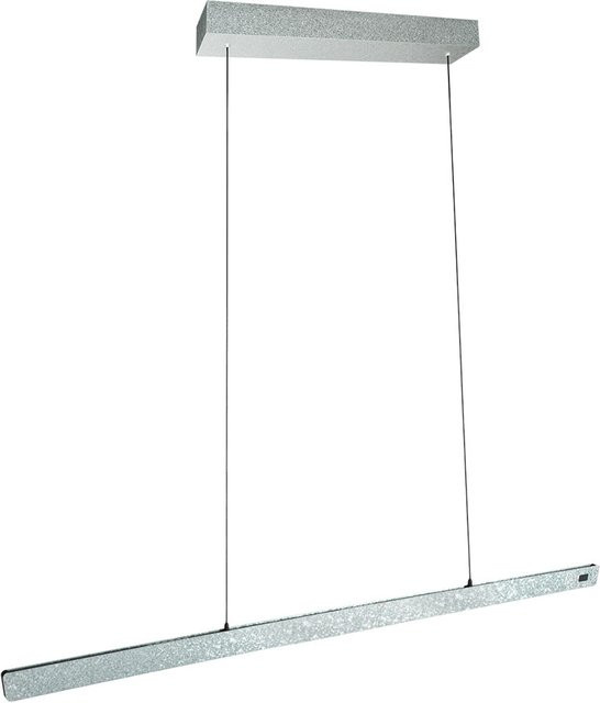 Steinhauer Fluxy 4190 LED-Pendelleuchte aus Stahl in Silber mit Crackle-Effekt und warmweißem Licht (2700K) - Bild 1