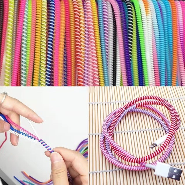 AKABEILA Ladedatenkabel-Schutzabdeckung und Kabel-Organizer für USB-C in Schwarz, Weiß oder Mehrfarbig, 1,4 m - Bild 1