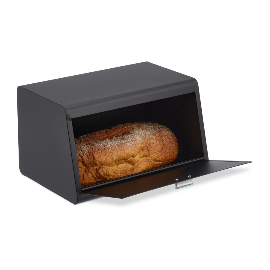Relaxdays Brotkasten aus Edelstahl in Schwarz B/T/H: 34,5 x 20,5 x 23,5 cm - Bild 2