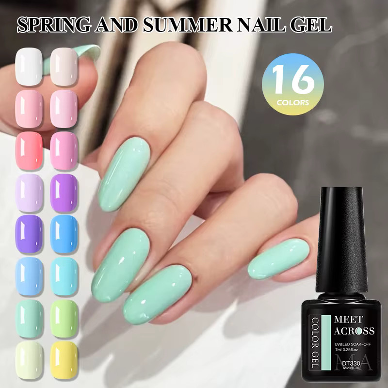 MEET ACROSS Macaron Color Gel Nagellack, Glänzend - Bild 3