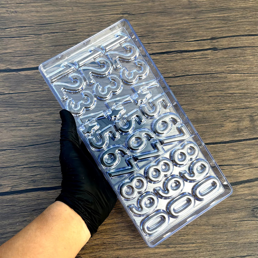ALICAKE Schokoladenform mit numerischer Form aus transparentem Polycarbonat, B/T/H: 27,5 x 13,5 x 12,0 cm - Bild 3