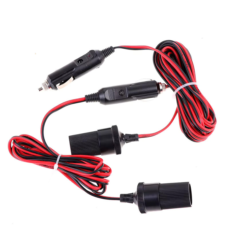 12V Auto Zigarettenanzünder Verlängerungskabel mit Anzeige und Licht, 5m Länge, Schwarz - Bild 6