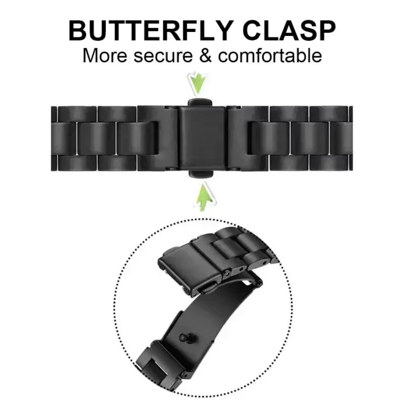 Uhrenarmband Edelstahl, Schwarz, Unisex - Bild 3