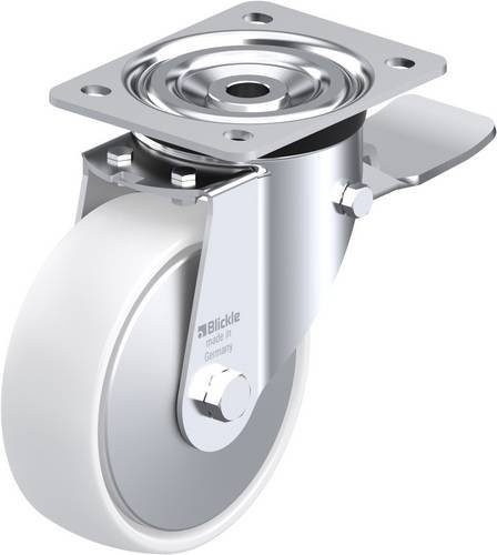 Blickle Lenkrolle L-PPN 150R-ST-FA mit Feststeller, Rad-Durchmesser: 15 cm, Tragfähigkeit: 300 kg, Farbe: Weiß - Bild 1
