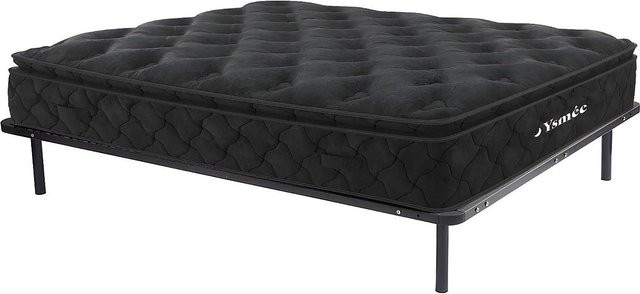 Vente-unique Black Dream Matratze mit Lattenrost in Schwarz, Taschenfederkern, Härtegrad H3, B/T: 160 x 200 cm - Bild 1