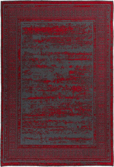 Kayoom Flachflorteppich Kalea 325 in Rot mit Relief-Design im Used-Look, B/H/L: 80 x 0,8 x 150 cm - Bild 1