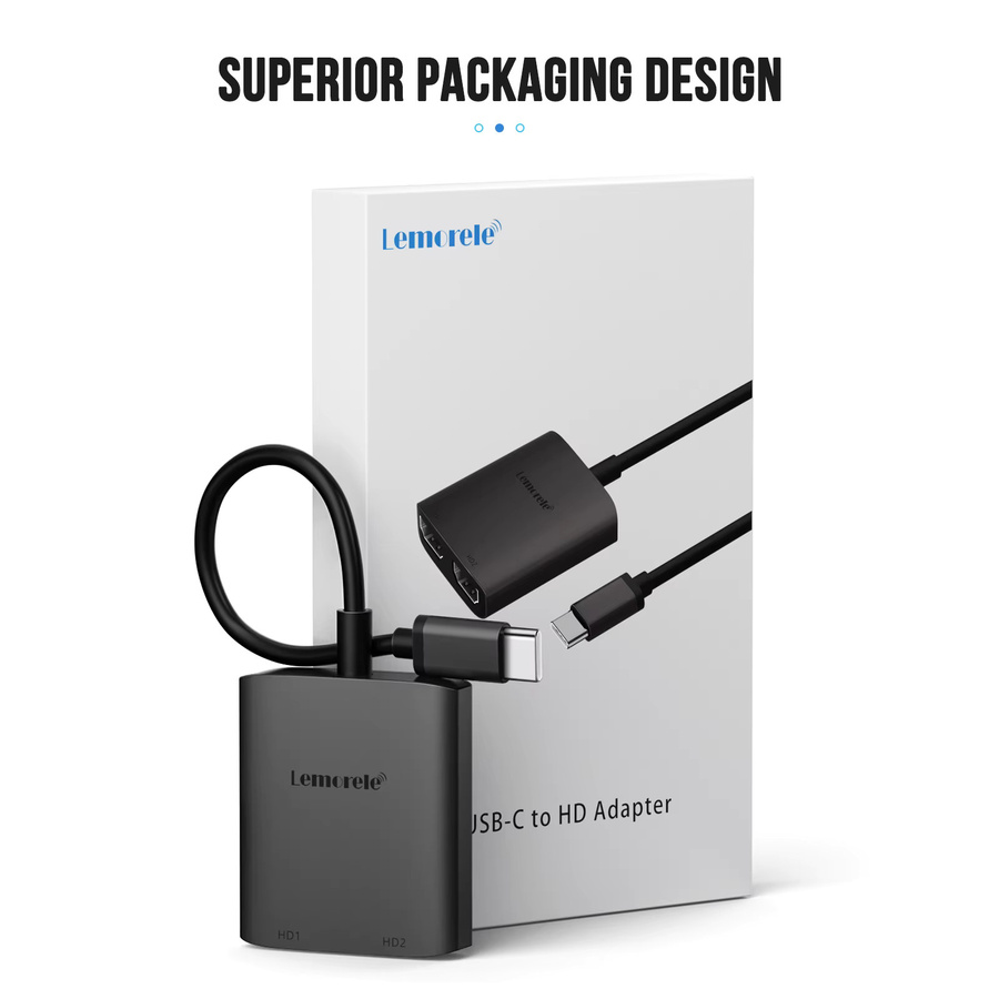 Lemorele 4K USB-C zu HDMI Adapter in Grau für Bildschirmspiegelung und erweiterte Anzeige an PC, Laptop oder Handy zu TV und Monitor - Bild 5