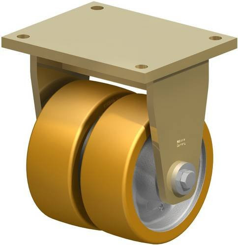 Blickle Doppel-Bockrolle BSD-GTH 202K aus Stahl mit 200 mm Rad-Durchmesser und einer Tragfähigkeit von max. 2850 kg - Bild 1