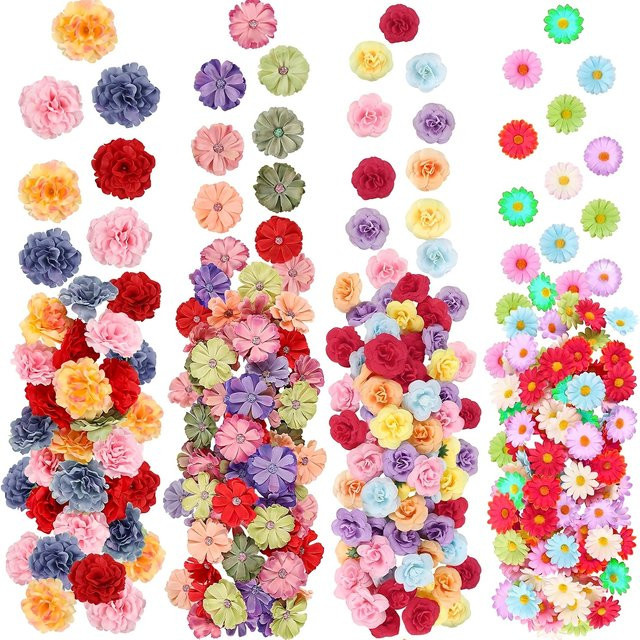 MENGHAO 24 Stück künstliche Blumenköpfe in Multicolour für DIY Dekorationen und Hochzeiten - Bild 1