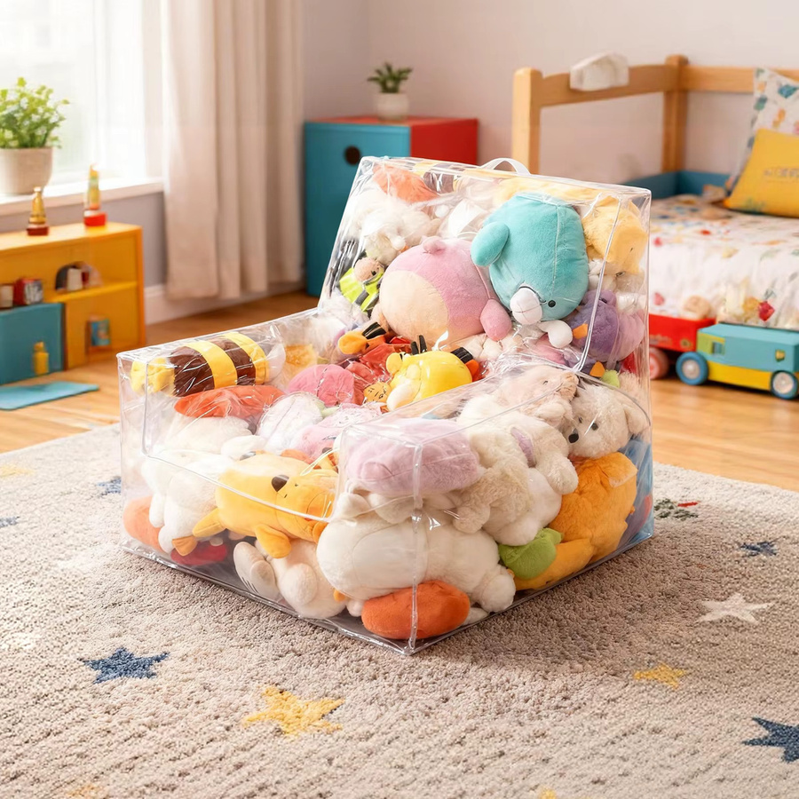 Willstar Plüschtier-Stuhlbezug aus Polyester für Kinder als Sitzsack und Aufbewahrungstasche mit Reißverschluss - Bild 2